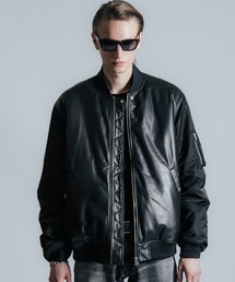 CRIMIE（クライミー）の「NYLON SLEEVE LEATHER MA1 JACKET（ミリタリージャケット）」