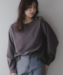 slattgir（スラットジール）の「高身長　肩ボタンデザインプルオーバー（トールサイズ）Essenave（Tシャツ/カットソー・レディース）」