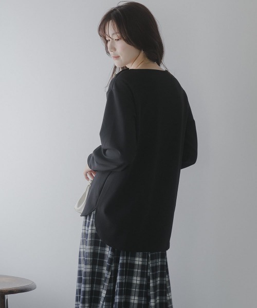 slattgir（スラットジール）の「高身長　肩ボタンデザインプルオーバー（トールサイズ）Essenave（Tシャツ/カットソー・レディース・ブラック/チャコール・TLL/TM/TL/T3L/T4L/T5L）」の11枚目の写真