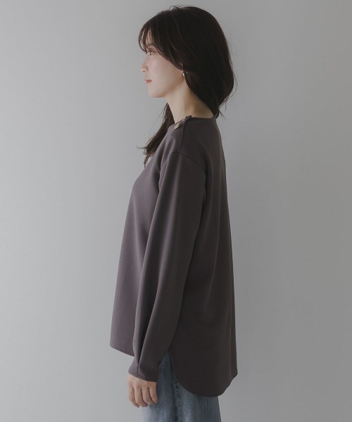 slattgir（スラットジール）の「高身長　肩ボタンデザインプルオーバー（トールサイズ）Essenave（Tシャツ/カットソー・レディース・ブラック/チャコール・TLL/TM/TL/T3L/T4L/T5L）」の20枚目の写真
