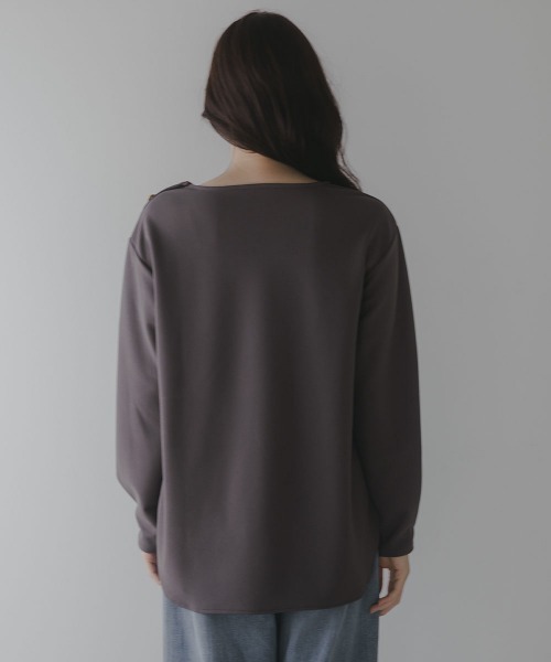 slattgir（スラットジール）の「高身長　肩ボタンデザインプルオーバー（トールサイズ）Essenave（Tシャツ/カットソー・レディース・ブラック/チャコール・TLL/TM/TL/T3L/T4L/T5L）」の21枚目の写真