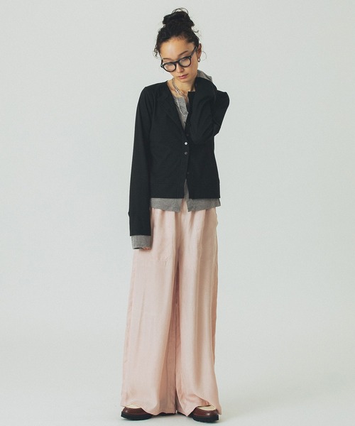 ROSE BUD（ローズバッド）の「HENLEY LAYERED TOP（Tシャツ/カットソー・レディース・ブラウン/ホワイト/ブラック・ONE SIZE）」の8枚目の写真