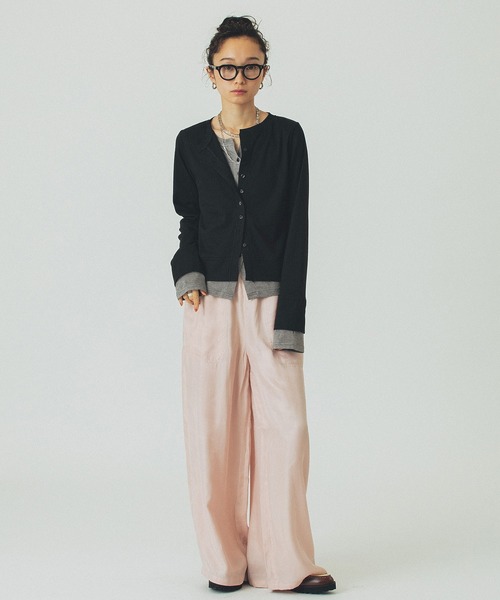 ROSE BUD（ローズバッド）の「HENLEY LAYERED TOP（Tシャツ/カットソー・レディース・ブラウン/ホワイト/ブラック・ONE SIZE）」の9枚目の写真