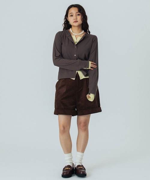 ROSE BUD（ローズバッド）の「HENLEY LAYERED TOP（Tシャツ/カットソー・レディース・ブラウン/ホワイト/ブラック・ONE SIZE）」の10枚目の写真