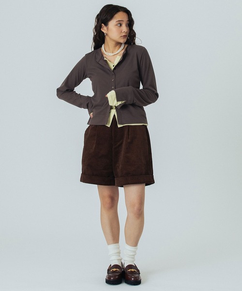 ROSE BUD（ローズバッド）の「HENLEY LAYERED TOP（Tシャツ/カットソー・レディース・ブラウン/ホワイト/ブラック・ONE SIZE）」の11枚目の写真