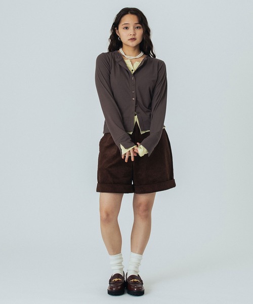 ROSE BUD（ローズバッド）の「HENLEY LAYERED TOP（Tシャツ/カットソー・レディース・ブラウン/ホワイト/ブラック・ONE SIZE）」の12枚目の写真
