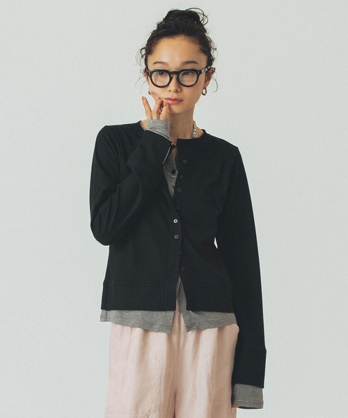 ROSE BUD（ローズバッド）の「HENLEY LAYERED TOP（Tシャツ/カットソー・レディース・ブラウン/ホワイト/ブラック・ONE SIZE）」の15枚目の写真