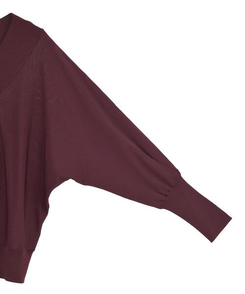 Tiara（ティアラ）の「ドルマンVネックニット（ニット/セーター・レディース・ボルドー/ブラウン/イエロー/ブラック・FREE）」の14枚目の写真