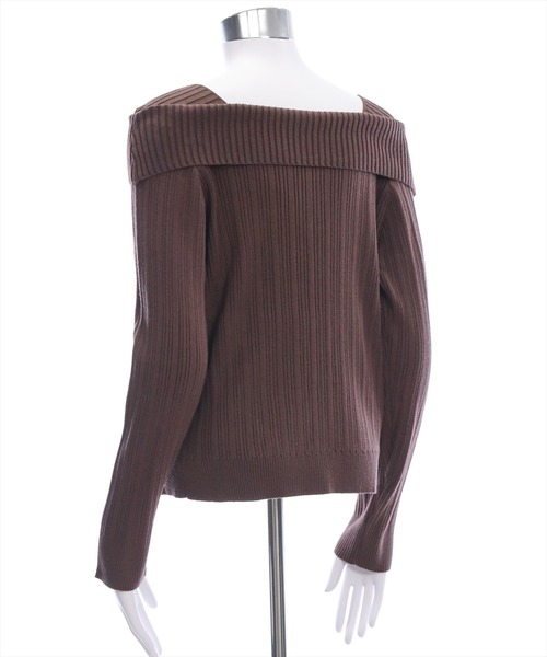 clear（クリア）の「オフショル風ボタンリブニットトップス［大人 カジュアル 着回し力抜群］≪AW新作≫（ニット/セーター・レディース・ボルドー/ブラック/アイボリー/ブラウン・F）」の10枚目の写真