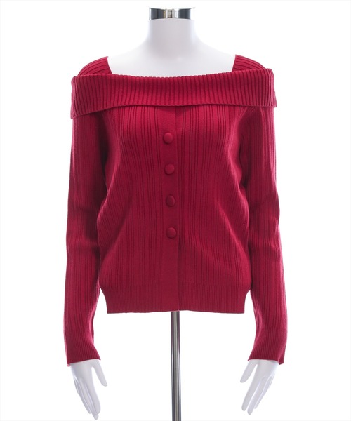 clear（クリア）の「オフショル風ボタンリブニットトップス［大人 カジュアル 着回し力抜群］≪AW新作≫（ニット/セーター・レディース・ボルドー/ブラック/アイボリー/ブラウン・F）」の21枚目の写真
