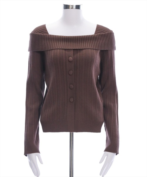 clear（クリア）の「オフショル風ボタンリブニットトップス［大人 カジュアル 着回し力抜群］≪AW新作≫（ニット/セーター・レディース・ボルドー/ブラック/アイボリー/ブラウン・F）」の22枚目の写真