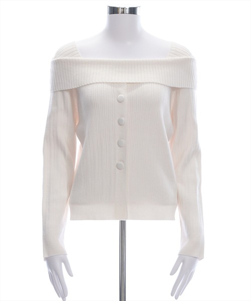 clear（クリア）の「オフショル風ボタンリブニットトップス［大人 カジュアル 着回し力抜群］≪AW新作≫（ニット/セーター・レディース・ボルドー/ブラック/アイボリー/ブラウン・F）」の20枚目の写真