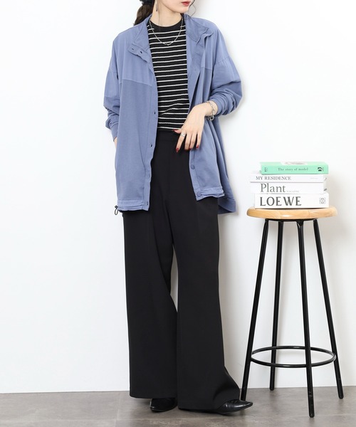 myke(ミーカ)の「myke ピグメント裏毛ハイネックブルゾン(ブルゾン・レディース・パープル/グリーン/ブラック/アイボリー/ダークブルー・M)」の17枚目の写真