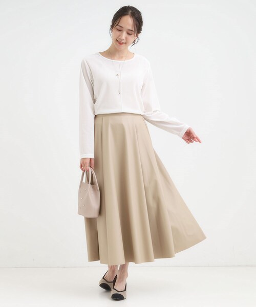 DRESKIP(ドレスキップ)の「【洗える/S-LL】上品見え ベロア調シアートップス(Tシャツ/カットソー・レディース・ダークブラウン/チャコールグレー/ナチュラル・01/02/03/04)」の6枚目の写真