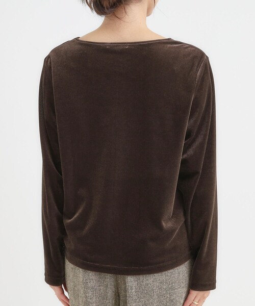 DRESKIP(ドレスキップ)の「【洗える/S-LL】上品見え ベロア調シアートップス(Tシャツ/カットソー・レディース・ダークブラウン/チャコールグレー/ナチュラル・01/02/03/04)」の18枚目の写真