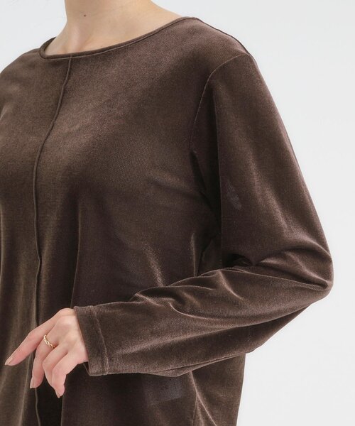 DRESKIP(ドレスキップ)の「【洗える/S-LL】上品見え ベロア調シアートップス(Tシャツ/カットソー・レディース・ダークブラウン/チャコールグレー/ナチュラル・01/02/03/04)」の20枚目の写真