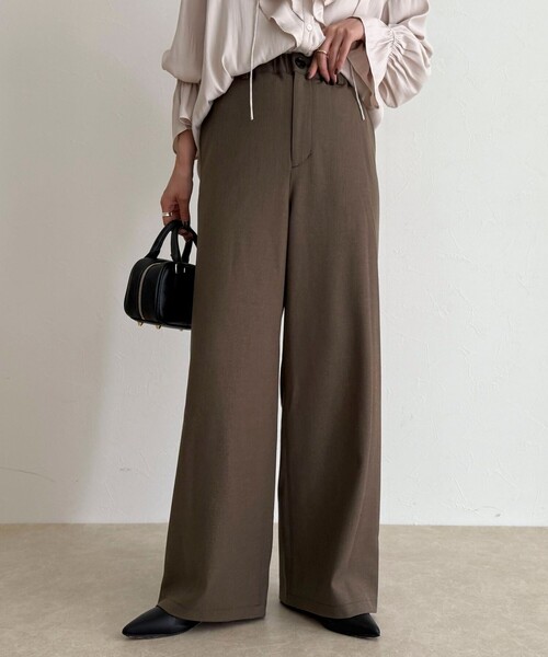 fredy emue(フレディエミュ)の「ウールライクイージーワークパンツ(その他パンツ・レディース・ブラウン/アイボリー/ブラック・36/38)」の3枚目の写真
