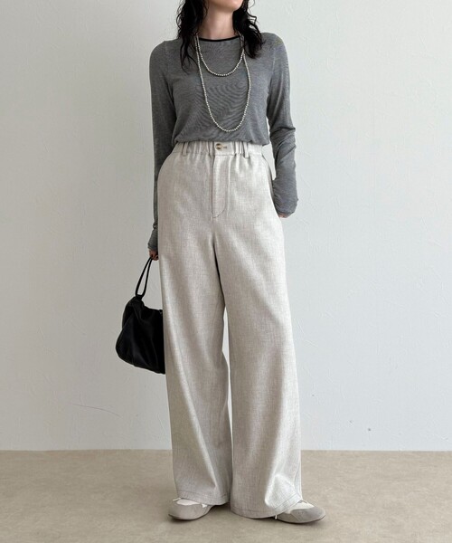 fredy emue(フレディエミュ)の「ウールライクイージーワークパンツ(その他パンツ・レディース・ブラウン/アイボリー/ブラック・36/38)」の4枚目の写真