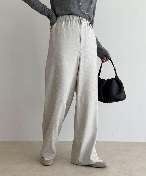 fredy emue(フレディエミュ)の「ウールライクイージーワークパンツ(その他パンツ・レディース・ブラウン/アイボリー/ブラック・36/38)」の7枚目の写真