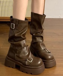 MAISON SELECT（メゾンセレクト）の「9C89 ダブルベルトデザイン ルーズフィットミドルブーツ（ブーツ）」