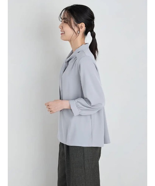 HARUYAMA(ハルヤマ)の「デシンボウタイ ブラウス ウォッシャブル 【SOFFICE】(シャツ/ブラウス・レディース・オフホワイト/ブルー・S/M/L/LL)」の4枚目の写真