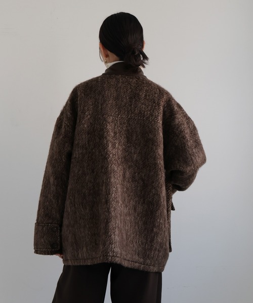 hellam（へラム）の「レザーカラーシャギーコート（カバーオール