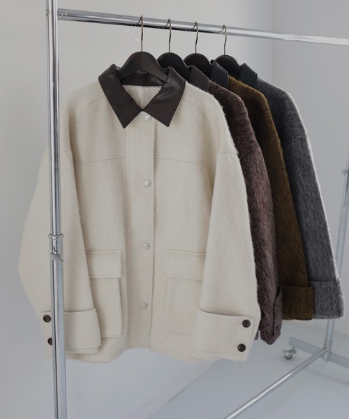 レザーカラーシャギーコート（カバーオール）｜hellam（へラム）の