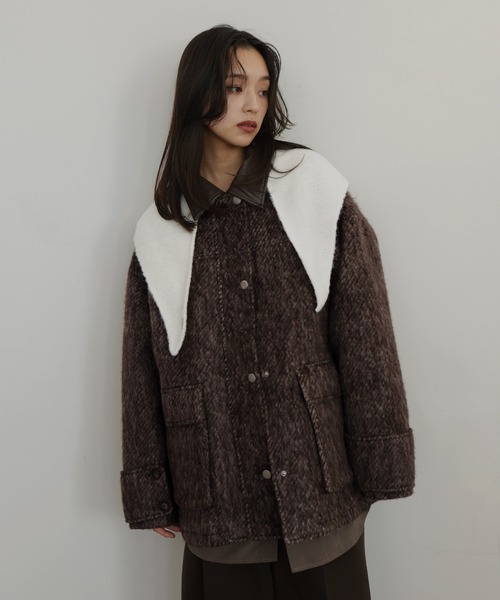 レザーカラーシャギーコート（カバーオール）｜hellam（へラム）の