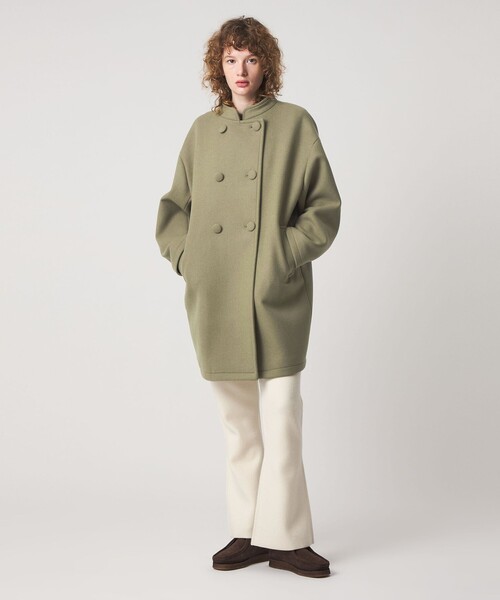 Steven Alan＞ビーバー スタンドカラー コート（ノーカラーコート