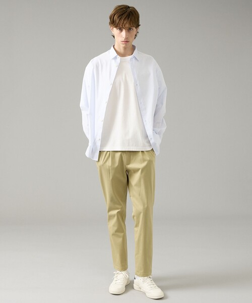 ABAHOUSE（アバハウス）の「【WONDER SHAPE/ワンダーシェイプ】1プリーツ スリムテーパード イージーパンツ（その他パンツ・メンズ・ブラック/ライトグレー/ベージュ・50/46/48/44）」の4枚目の写真