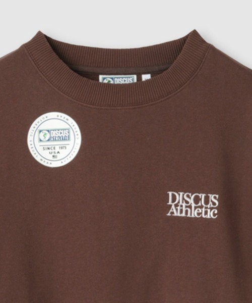 DISCUS(ディスカス)の「DISCUS ワンポイント刺繍アーチカレッジトレーナー(スウェット・レディース・ブラウン/ブルー系/オートミール・M/L)」の8枚目の写真