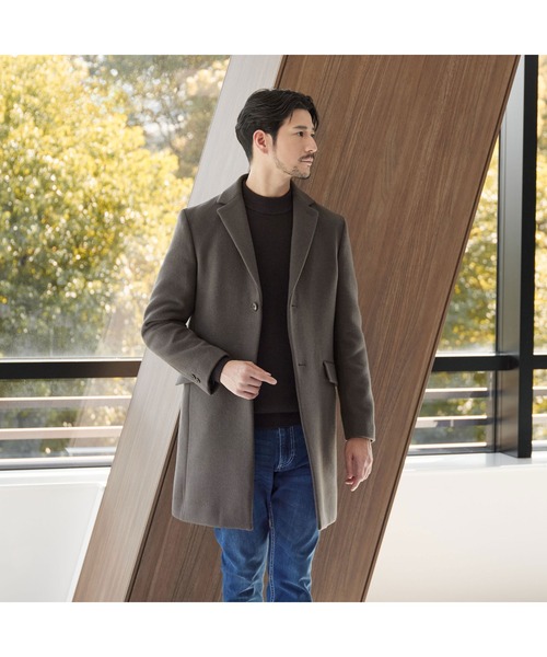 WEB限定 WARDROBE SMART】PE メルトン チェスターコート（チェスター