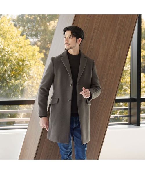 WEB限定 WARDROBE SMART】PE メルトン チェスターコート（チェスター