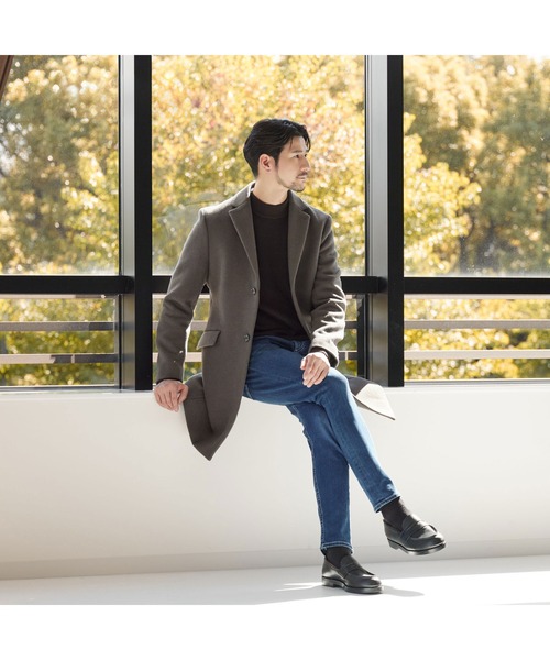 WEB限定 WARDROBE SMART】PE メルトン チェスターコート（チェスター