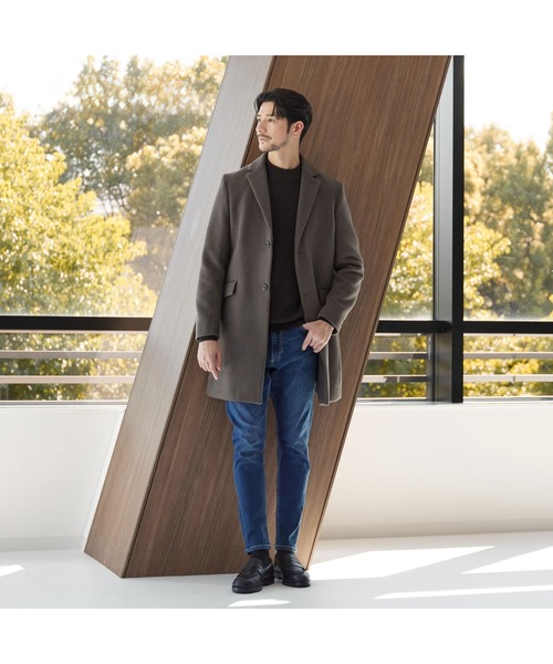 セール】【WEB限定 WARDROBE SMART】PE メルトン チェスターコート