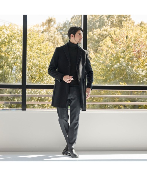 WEB限定 WARDROBE SMART】PE メルトン チェスターコート（チェスター