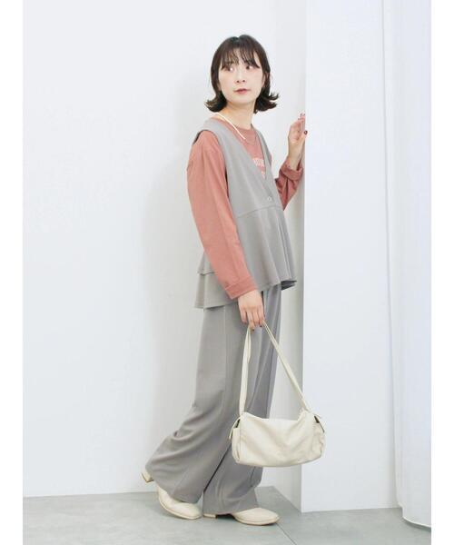 Samansa Mos2 blue（サマンサモスモスブルー）の「アソートプリントロンT（Tシャツ/カットソー・レディース・オフホワイト/ダークオレンジ/ブルー/ベージュ/チャコールグレー・F）」の8枚目の写真