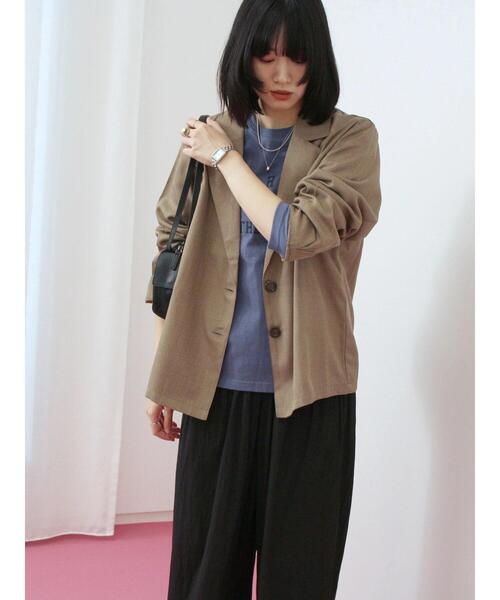 Samansa Mos2 blue（サマンサモスモスブルー）の「アソートプリントロンT（Tシャツ/カットソー・レディース・オフホワイト/ダークオレンジ/ブルー/ベージュ/チャコールグレー・F）」の17枚目の写真