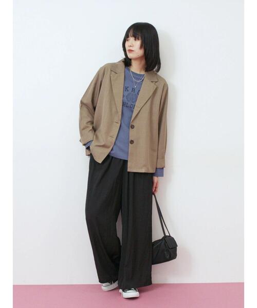 Samansa Mos2 blue（サマンサモスモスブルー）の「アソートプリントロンT（Tシャツ/カットソー・レディース・オフホワイト/ダークオレンジ/ブルー/ベージュ/チャコールグレー・F）」の20枚目の写真