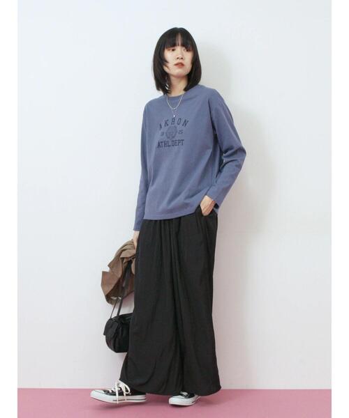 Samansa Mos2 blue（サマンサモスモスブルー）の「アソートプリントロンT（Tシャツ/カットソー・レディース・オフホワイト/ダークオレンジ/ブルー/ベージュ/チャコールグレー・F）」の22枚目の写真