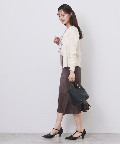 index（インデックス）の「クルーネックケーブルカーディガン【洗濯機OK】（カーディガン/ボレロ・レディース・ネイビー/ピンク系/イエロー系その他/オフホワイト/グレー・34/36/38/40/42）」の13枚目の写真