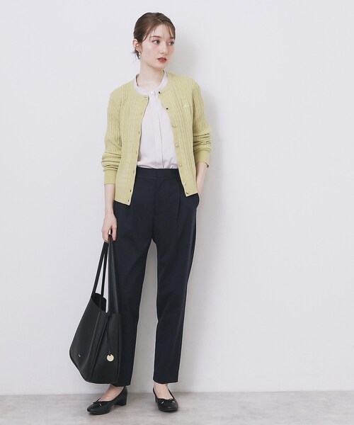 index（インデックス）の「クルーネックケーブルカーディガン【洗濯機OK】（カーディガン/ボレロ・レディース・ネイビー/ピンク系/イエロー系その他/オフホワイト/グレー・34/36/38/40/42）」の17枚目の写真