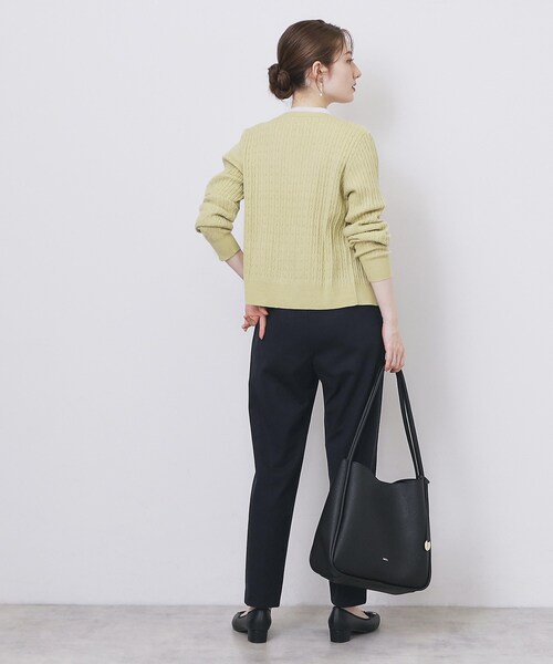 index（インデックス）の「クルーネックケーブルカーディガン【洗濯機OK】（カーディガン/ボレロ・レディース・ネイビー/ピンク系/イエロー系その他/オフホワイト/グレー・34/36/38/40/42）」の21枚目の写真
