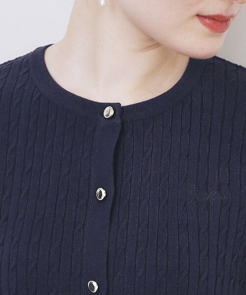 index（インデックス）の「クルーネックケーブルカーディガン【洗濯機OK】（カーディガン/ボレロ・レディース・ネイビー/ピンク系/イエロー系その他/オフホワイト/グレー・34/36/38/40/42）」の8枚目の写真