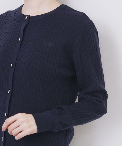 index（インデックス）の「クルーネックケーブルカーディガン【洗濯機OK】（カーディガン/ボレロ・レディース・ネイビー/ピンク系/イエロー系その他/オフホワイト/グレー・34/36/38/40/42）」の7枚目の写真