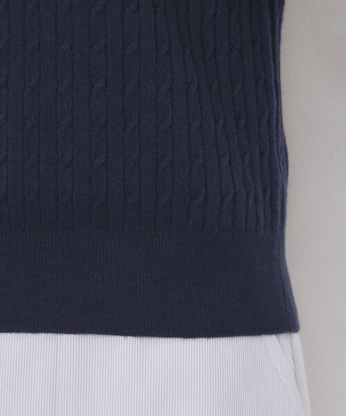 index（インデックス）の「クルーネックケーブルカーディガン【洗濯機OK】（カーディガン/ボレロ・レディース・ネイビー/ピンク系/イエロー系その他/オフホワイト/グレー・34/36/38/40/42）」の10枚目の写真