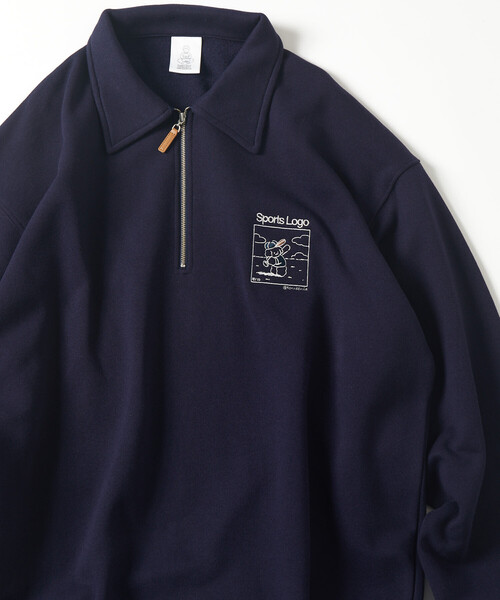 FREAK'S STORE(フリークスストア)の「tombonia/トムボニア tombonia SPORTS LOGO ハーフジップ ポロカラースウェット(スウェット・メンズ・ライトグレー/ネイビー/チャコールグレー・LARGE/MEDIUM/SMALL)」の3枚目の写真