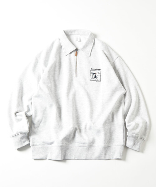 FREAK'S STORE(フリークスストア)の「tombonia/トムボニア tombonia SPORTS LOGO ハーフジップ ポロカラースウェット(スウェット・メンズ・ライトグレー/ネイビー/チャコールグレー・LARGE/MEDIUM/SMALL)」の16枚目の写真