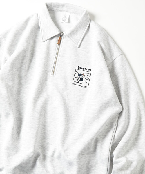 FREAK'S STORE(フリークスストア)の「tombonia/トムボニア tombonia SPORTS LOGO ハーフジップ ポロカラースウェット(スウェット・メンズ・ライトグレー/ネイビー/チャコールグレー・LARGE/MEDIUM/SMALL)」の13枚目の写真