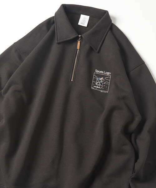 FREAK'S STORE(フリークスストア)の「tombonia/トムボニア tombonia SPORTS LOGO ハーフジップ ポロカラースウェット(スウェット・メンズ・ライトグレー/ネイビー/チャコールグレー・LARGE/MEDIUM/SMALL)」の14枚目の写真